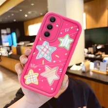 HONTINGA iPhone 15 ile Uyumlu Kılıfı Düşüme Önleyici Basitlik Anti Düşme Kamera Korumali Şirin Renkli Yıldız Desen Gül Kırmızı Yumuşak Silikon Telefon Kılıfı Kadın ve Erkek Için Uygundur K8-0066