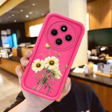 HONTINGA Redmi 14C ile Uyumlu Kılıfı Düşüme önleyici Basitlik Anti Düşme Kamera Korumali şirin Ayçiçeği Desen Gül Kırmızı Yumuşak Silikon Telefon Kılıfı Kadın ve erkek için uygundur K8-0094