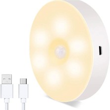Çetiner Group® Hareket Sensörlü USB Şarjlı Spot Lamba Mıknatıslı ve Yapışkanlı Gün Işığı Renk LED