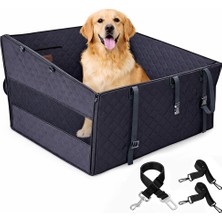 Haegs Büyük ve Orta Köpekler Için Araba Köpek Hamağı, Evcil Hayvan Araç Koltuğu, Köpek Taşıma Çantası, Su Geçirmez Kumaş, Katlanabilir Evcil Hayvan Koltuğu - Siyah