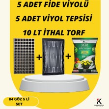 Karaoğlu Vakum Ambalaj Fide Viyolü Viyol Tepsisi Ithal Torf 5li Set