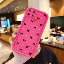 HONTINGA Realme C25 ile Uyumlu Kılıfı Düşüme önleyici Basitlik Anti Düşme Kamera Korumali şirin küçük fiyonk Desen Gül Kırmızı Yumuşak Silikon Telefon Kılıfı Kadın ve erkek için uygundur K8-0074