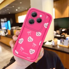 HONTINGA Infinix Hot 40 Pro ile Uyumlu Kılıfı Düşüme önleyici Basitlik Anti Düşme Kamera Korumali şirin Kalp Desen Gül Kırmızı Yumuşak Silikon Telefon Kılıfı Kadın ve erkek için uygundur K8-0073
