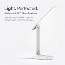 Masaüstü LED Masa Lambası Dokunmatik – Katlanabilir Dimmerli Çalışma Işığı Beyaz | Bubitechh