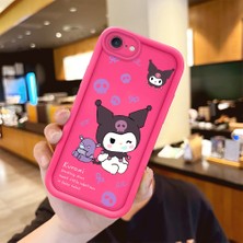HONTINGA iPhone 7 ile Uyumlu Kılıfı Düşüme önleyici Basitlik Anti Düşme Kamera Korumali şirin Kuromi Desen Gül Kırmızı Yumuşak Silikon Telefon Kılıfı Kadın ve erkek için uygundur K8-0078