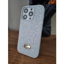 Epro iPhone 16 Pro Max Uyumlu Simli Taşlı Işıltılı Kamera Koruma Çıkıntılı Içi Kadife Şık Lüks Kılıf