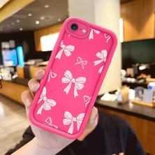 HONTINGA iPhone SE 2022 ile Uyumlu Kılıfı Düşüme önleyici Basitlik Anti Düşme Kamera Korumali şirin Fiyonk Desen Gül Kırmızı Yumuşak Silikon Telefon Kılıfı Kadın ve erkek için uygundur K8-0072
