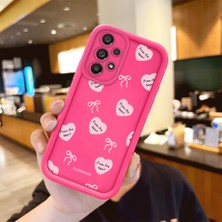 HONTINGA Samsung Galaxy A73 ile Uyumlu Kılıfı Düşüme önleyici Basitlik Anti Düşme Kamera Korumali şirin Kalp Desen Gül Kırmızı Yumuşak Silikon Telefon Kılıfı Kadın ve erkek için uygundur K8-0073