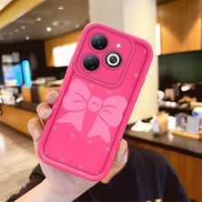 HONTINGA Infinix Smart 8 Pro ile Uyumlu Kılıfı Düşüme önleyici Basitlik Anti Düşme Kamera Korumali şirin Fiyonk Desen Gül Kırmızı Yumuşak Silikon Telefon Kılıfı Kadın ve erkek için uygundur K8-0089