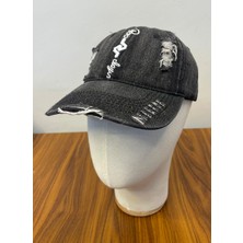 Hamze Denim Jean Kot Kumaş Vintage Model Cap Şapka