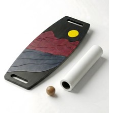 Denge Tahtası Renkli Balance Roller Board Çift Fonksiyonlu Sörf Eğitim Tahtası Kaykay Eğitim Tahtası 73 x 31 cm