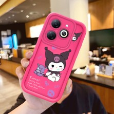 HONTINGA Infinix Smart 8 ile Uyumlu Kılıfı Düşüme önleyici Basitlik Anti Düşme Kamera Korumali şirin Kuromi Desen Gül Kırmızı Yumuşak Silikon Telefon Kılıfı Kadın ve erkek için uygundur K8-0078