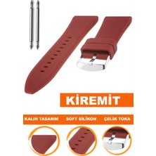  26mm-28mm-30mm saatlerle uyumlu soft silikon saat kordonu kayışı s01a36-kr