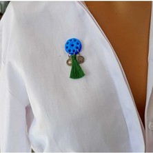 Sinem Şanlı Atelier Yıldız Süryani Mardin Büyük Nazar Taşı Yaka Iğnesi Broş Farklı Renkler