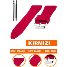  26mm-28mm-30mm saatlerle uyumlu soft silikon saat kordonu kayışı s01a36-r