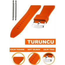  26mm-28mm-30mm saatlerle uyumlu soft silikon saat kordonu kayışı s01a36-t