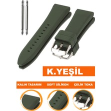  26mm-28mm-30mm saatlerle uyumlu soft silikon saat kordonu kayışı s01a36-dg