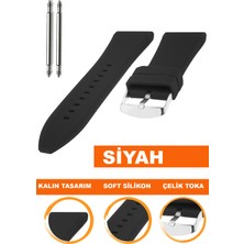  26mm-28mm-30mm saatlerle uyumlu soft silikon saat kordonu kayışı s01a36-b