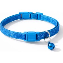 Petesia Simli Zilli Dokuma Kedi Boyun Tasması 19X1 cm