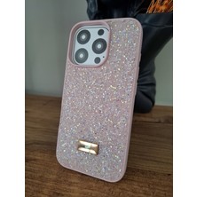 Epro iPhone 16 Pro Uyumlu Simli Taşlı Işıltılı Kamera Koruma Çıkıntılı Içi Kadife Şık Lüks Kılıf