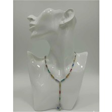 Nati Co Zarif Renkli Taş Detaylı Kadın Uzun Kolye