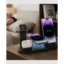 Eşya Dünyası 4 In 1 Kablosuz Hızlı Şarj Istasyonu -   Multi-Fonksiyonel Şarj Standı