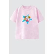 Monila Kız Çocuk Pamuklu Bisiklet Yaka T-Shirt