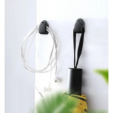 NW NessiWorld Siyah Çok Amaçlı Yapışkanlı Kanca 10 Lu