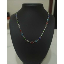 Nati Co Renkli Kristal Taşlı Kadın Kolyesi – Günlük ve Özel Kullanım