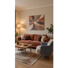 Safir Design Modern Botanik Soyut Kanvas Tablo Renkli Yaprak Desenli Duvar Sanatı
