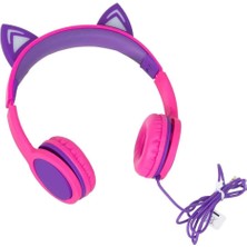NW NessiWorld S00091067 -Sun-Gle-Ech-Kulaklık Kablolu Kedi Şkl.ışıklı Pembe-Mor