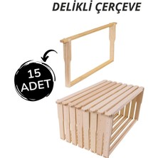 Aksaray Arıcılık 15 Adet Arı Çıtası Delikli Ahşap Çerçeve – Kovan Için Hazır Tel Delikli Çıta