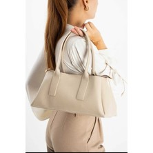 Özüm Takı Çanta Kadın Uzun Askılı Silindir Model Kol ve Omuz Çanta Vizon