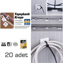 20 Adet Yapışkanlı Kroşe, 19X19 Mm, Pratik ve Dayanıklı Çözüm
