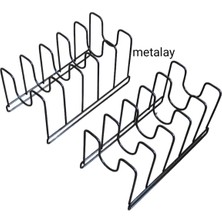 Iki Parça Metal Siyah Tava ve Tencere Kapağı Düzenleyici Organizer