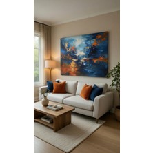 Safir Design Okyanus Derinliği ve Gün Batımı Renkleri Soyut Ekspresyonist Kanvas