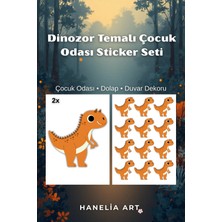 Dinozor Temalı Çocuk Odası Sticker Seti – Dolap & Duvar Dekoru