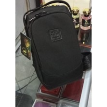 Mercan Bags Unisex Suni Deri ve Kanvas Kumaş Çapraz Göğüs ve Omuz Çantası Body Bag - Siyah