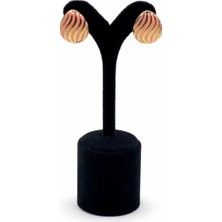 Pangu Altın Renk Dalga Desenli Çelik Küpe