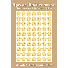 Öğrenci Ödül Yıldızları | 70 Adet Motivasyon & Başarı Sticker – A4 Premium