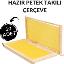 Aksaray Arıcılık 10 Adet Hazır Petekli & Mumlu Arı Çıtası – Takılı & Kullanıma Hazır Ahşap Arı Çerçevesi