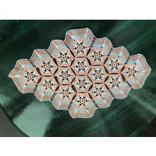 Mor Tırtıl El Işi Dantel Işleme Tepsi Örtüsü, Sehpa Örtüsü, Hediyelik, Çeyizlik