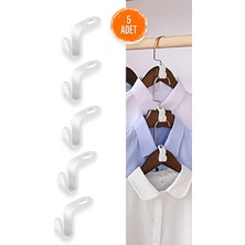 Pratik Dolap Içi 5 Adet Askı Çoğaltıcı ve Raf Düzenleyici Kanca