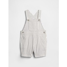 Gap Bebek Mavi Seersucker Çizgili Short Tulum