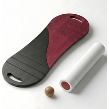 Wood Stone Art Siyah/kırmızı Denge Tahtası Balance Roller Board Çift Fonksiyonlu Sörf Eğitim Tahtası Kaykay Eğitim Tahtası