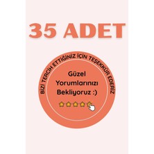 Teşekkür Sticker Etiketi | 35 Adet Yuvarlak Etiket | Paket & Kargo Için