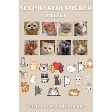 Sevimli Kedi Sticker Seti | 2’li Paket | Kedi Çıkartmaları | Ajanda, Defter, Laptop