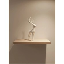 Similar Geyik Figürü Beyaz Modern Salon ve Raf Dekoru