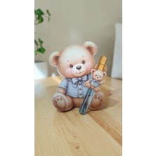 Broşürevim Özel Etiket Kız Çocuk Baskılı Pembe Ayıcık Kartlı Özel Gün Kutlama Hediyelik Sprey Kapaklı Cam Kolonya