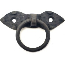 Similar Antika Tarz Dekoratif Pirinç Yaprak Mobilya Kulbu, Kapı Kilit Halkası - 80 Mm, Oksit